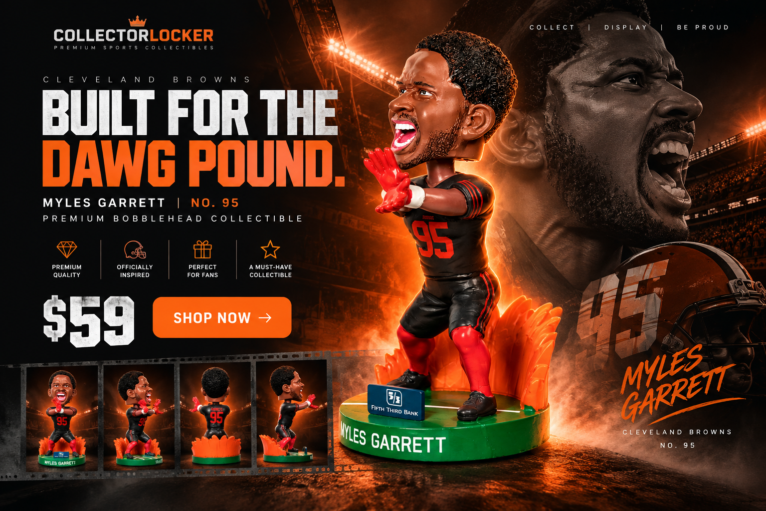 CollectorLocker Myles Garrett No. 95 bobblehead collectible