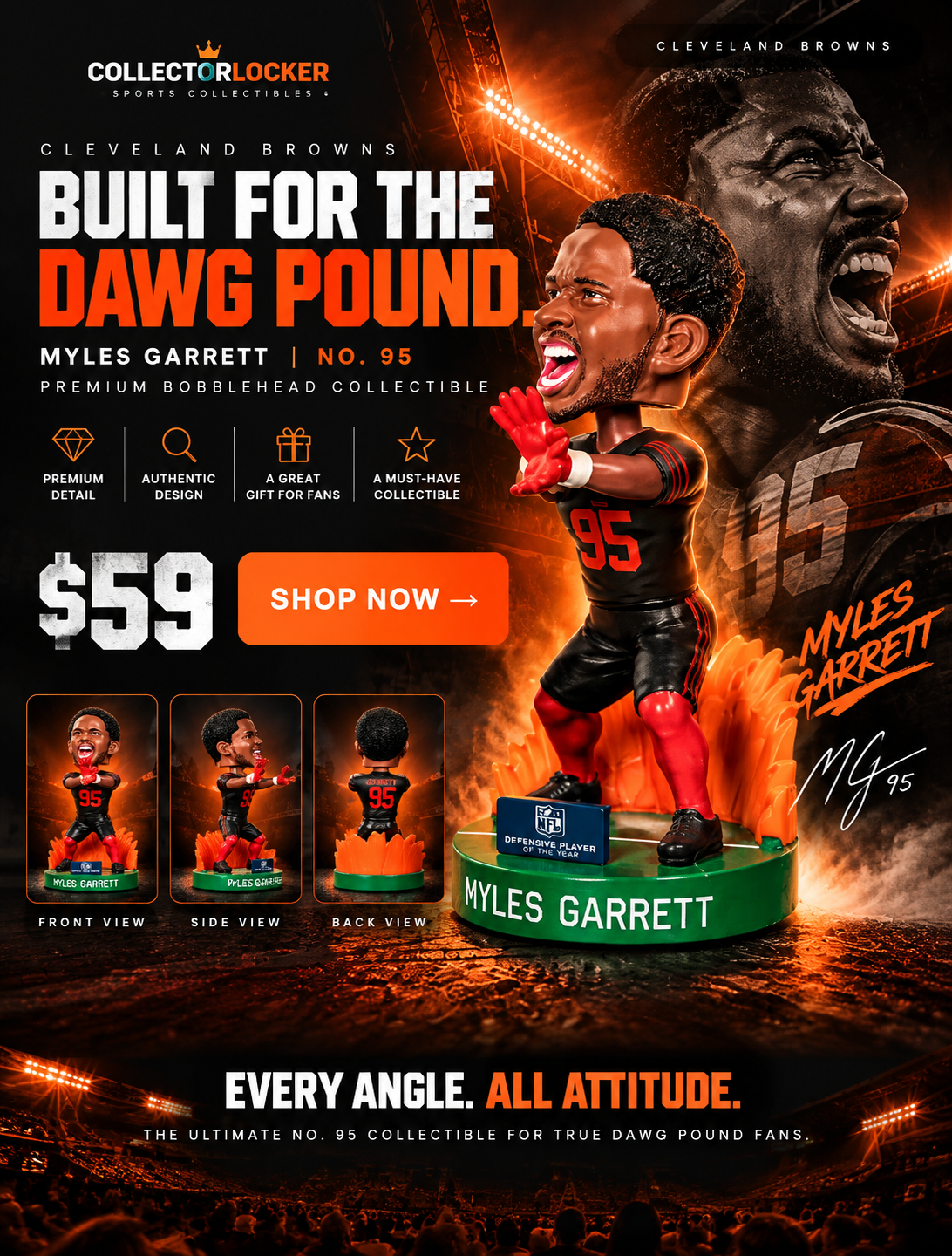 CollectorLocker Myles Garrett No. 95 mobile collectible advertisement